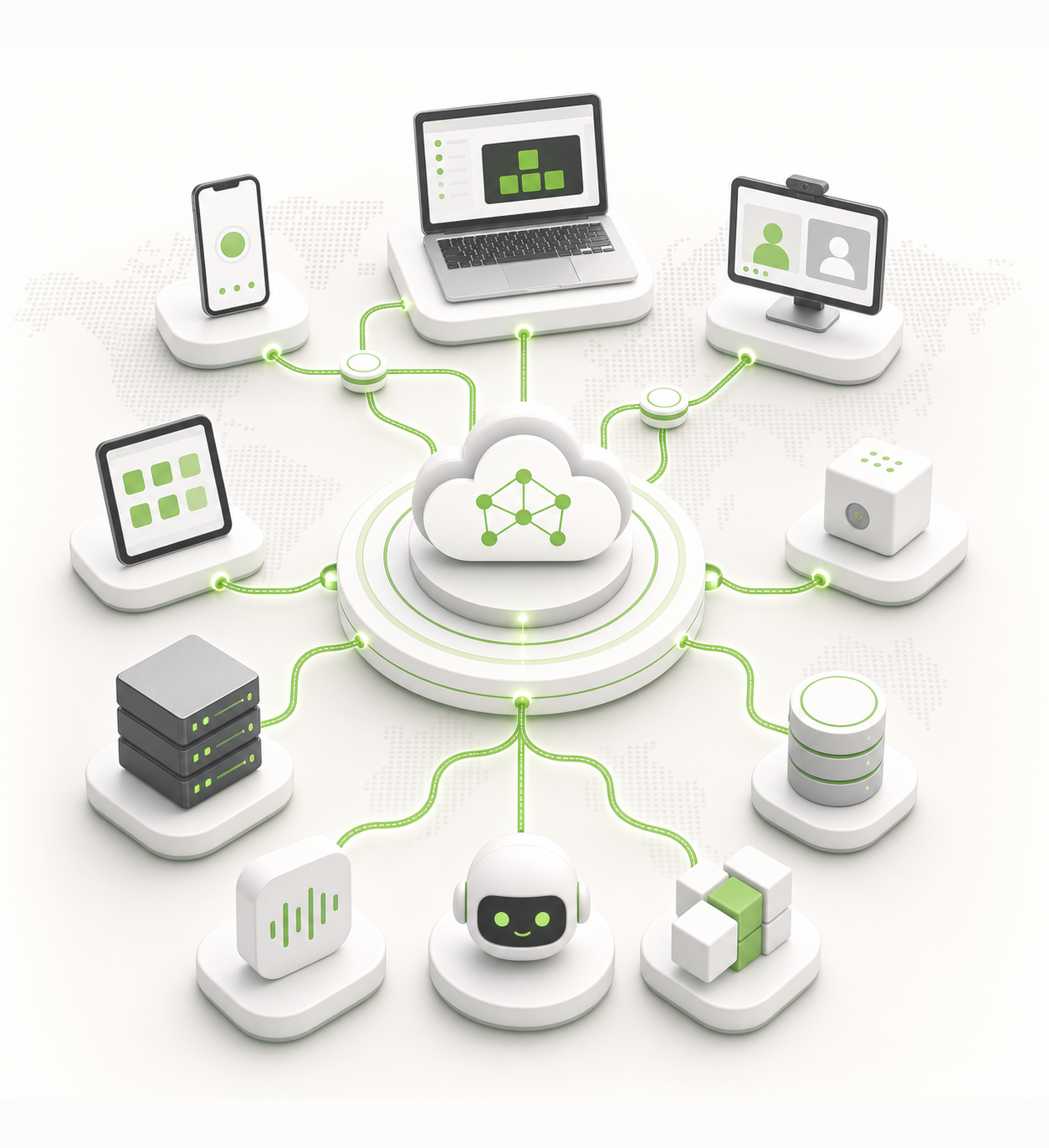 Abstract Xirsys connectivity platform connecting apps, servers, and AI agents